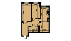 3-xonali xonadon 61.18 m²  1/10 qavat | YANGIOBOD RESIDENCE Turar-joy majmuasi