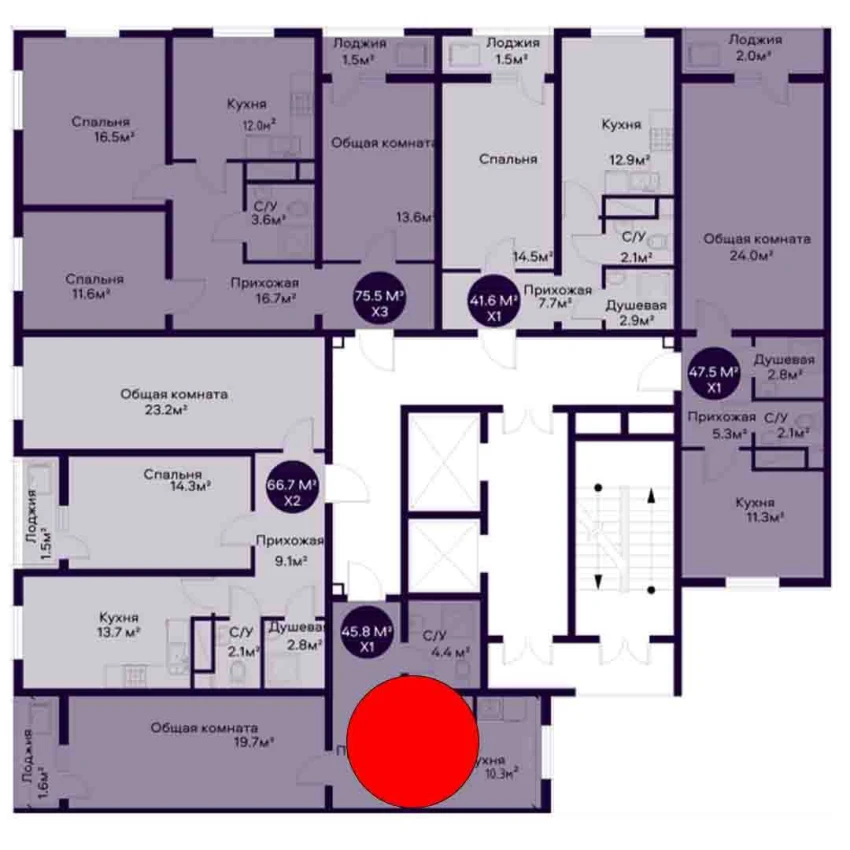 1-комн. квартира 45.8 м²  9/9 этаж | Жилой комплекс YAQINLAR