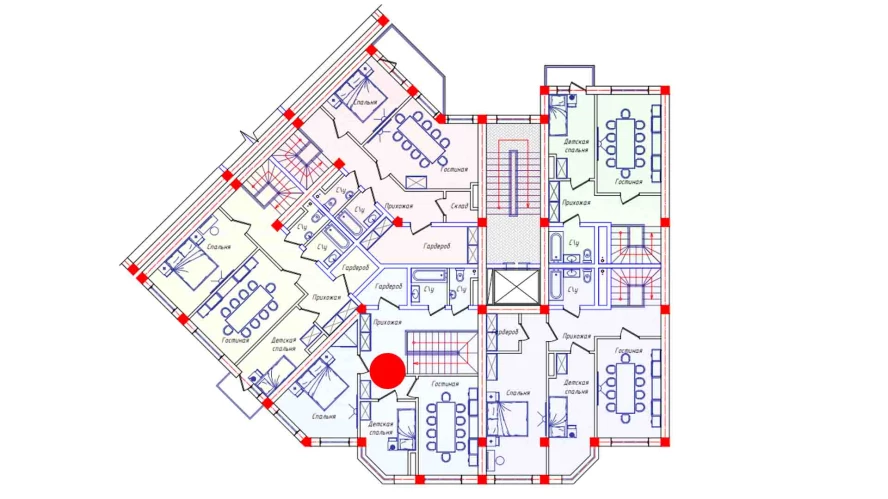 3-xonali xonadon 58.6 m²  8/8 qavat | STAR HOUSE RESIDENCE Turar-joy majmuasi