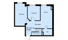 3-xonali xonadon 133.2 m²  1/6 qavat | CHOSHTEPA GARDEN Turar-joy majmuasi