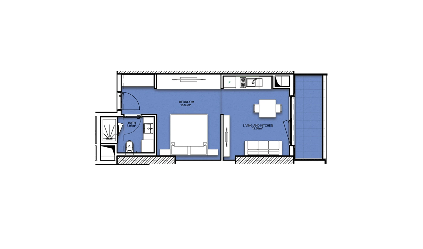 1-комн. квартира 39.07 м²  18/19 этаж | Жилой комплекс Resim Taşkent