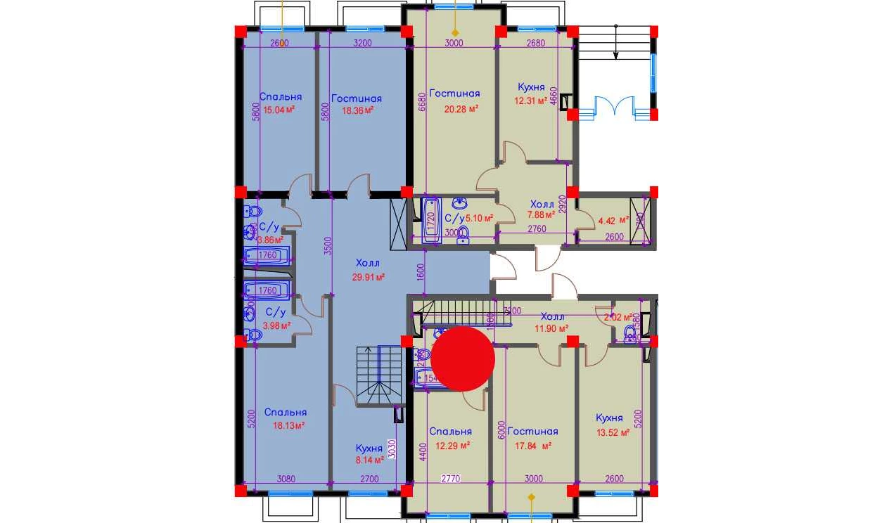 2-комн. квартира 60.89 м²  1/10 этаж | Жилой комплекс Ko'kcha-Oqtepa