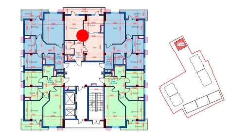 2-комнатная квартира 58.97 м²  4/12 этаж | Жилой комплекс Sokin city