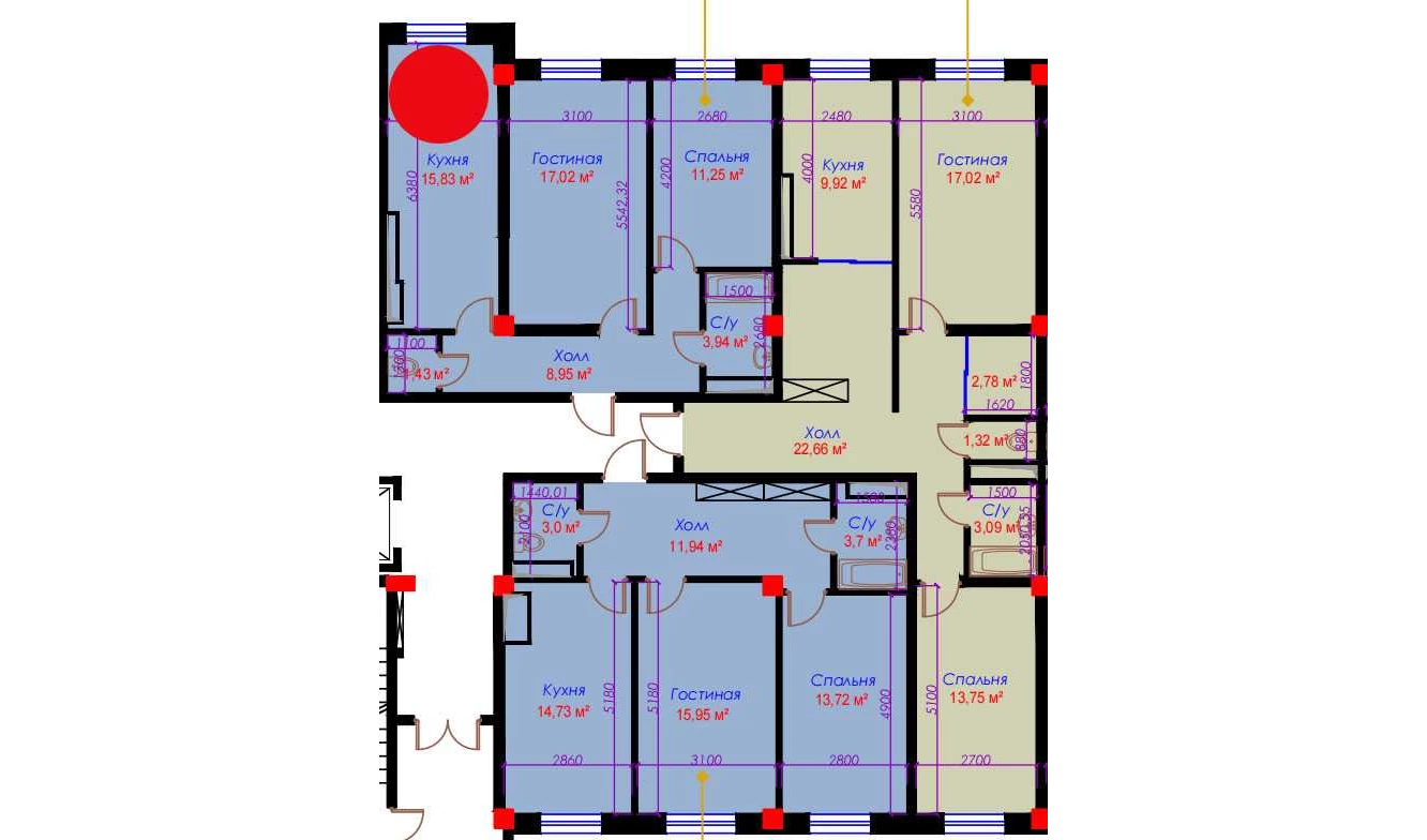 2-комн. квартира 59.31 м²  10/10 этаж | Жилой комплекс Ko'kcha-Oqtepa