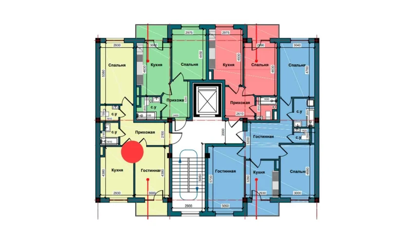 2-комнатная квартира 63.8 м²  6/9 этаж | Жилой комплекс NUR BARAKA