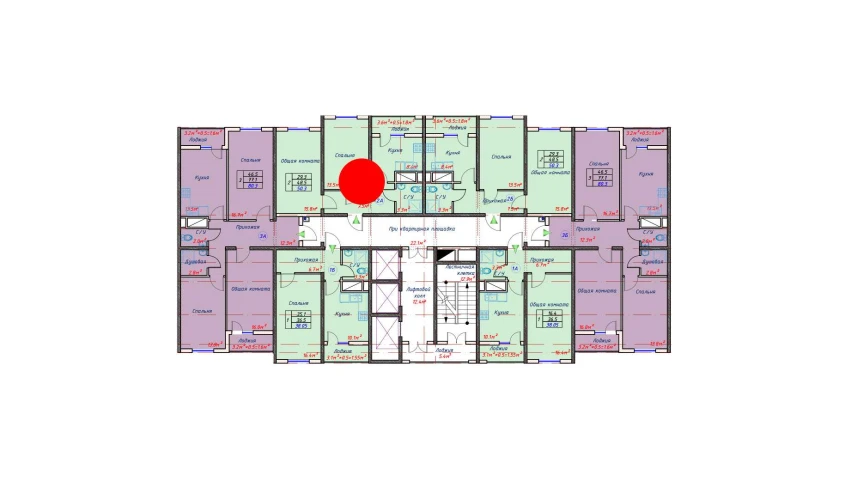 2-комнатная квартира 50.3 м²  9/16 этаж | Жилой комплекс TRINITY