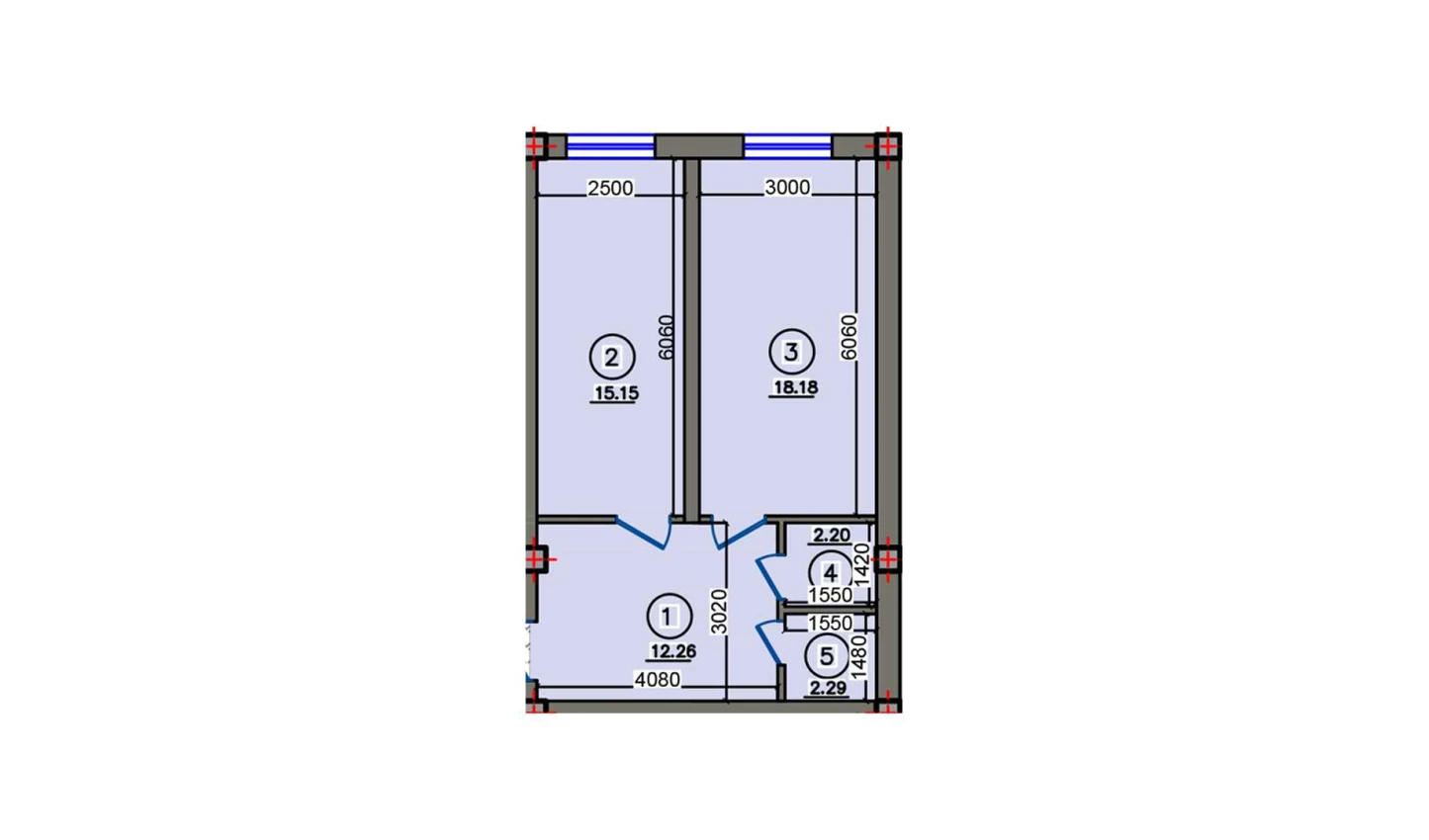 2-xonali xonadon 50.07 m²  1/10 qavat | Qibray City Turar-joy majmuasi