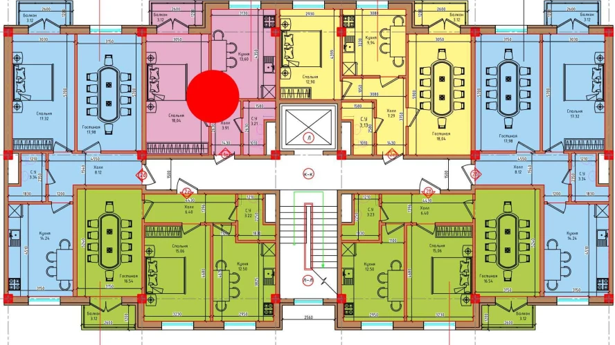 1-комн. квартира 41.88 м²  7/8 этаж | Жилой комплекс Markaz