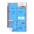 2-комн. квартира 62.01 м²  7/8 этаж | Жилой комплекс CAPITAL AVENUE