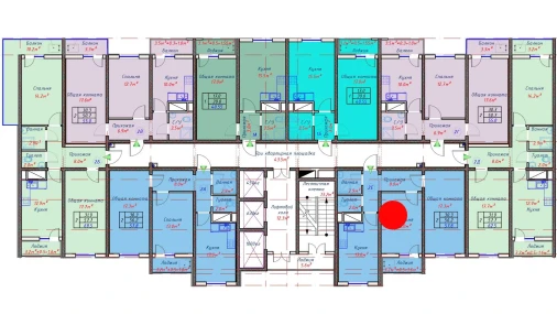 2-комнатная квартира 57.8 м²  4/16 этаж | Жилой комплекс TRINITY