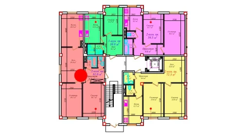 2-xonali xonadon 81 m²  1/7 qavat | CHIRCHIQ CITY Turar-joy majmuasi