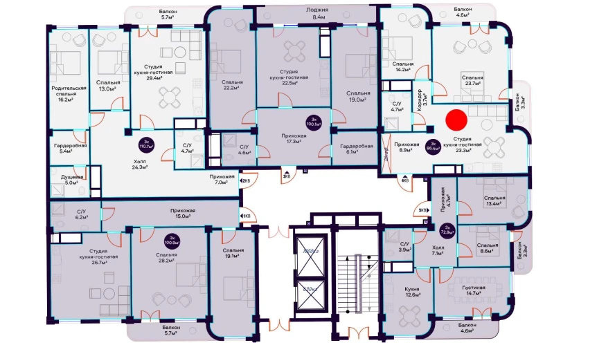3-комн. квартира 86.4 м² 15/16 этаж | Жилой комплекс Havas Premium 3-комн. квартира 86.4 м² 15/16 этаж | Жилой комплекс Havas Premium