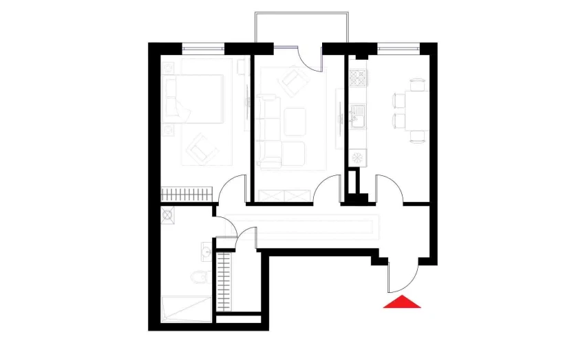 2-комнатная квартира 67.5 м²  3/6 этаж | Жилой комплекс CHOSHTEPA GARDEN