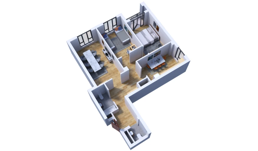 3-комнатная квартира 87.8 м²  13/16 этаж | Жилой комплекс Musaffo