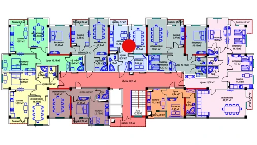 2-xonali xonadon 46.6 m²  5/9 qavat | MILLIY XONADONLAR Turar-joy majmuasi