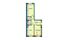 2-комн. квартира 60.3 м²  1/9 этаж | Жилой комплекс NUR BARAKA
