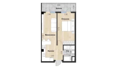2-комн. квартира 46.7 м²  3/7 этаж | Жилой комплекс Bochka Resort