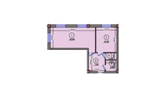 1-xonali xonadon 46.52 m² 1/10 qavat | Qibray City Turar-joy majmuasi 1-xonali xonadon 46.52 m² 1/10 qavat | Qibray City Turar-joy majmuasi