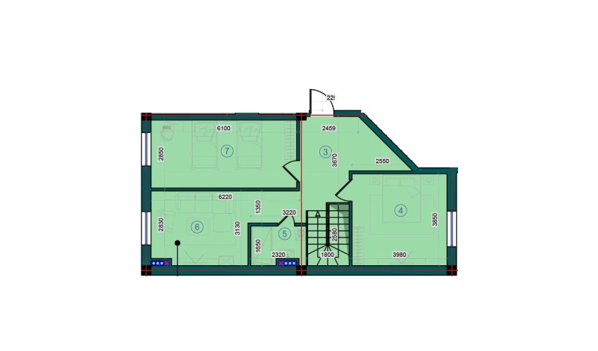 2-xonali xonadon 144.4 m²  7/7 qavat | Bristol Turar-joy majmuasi