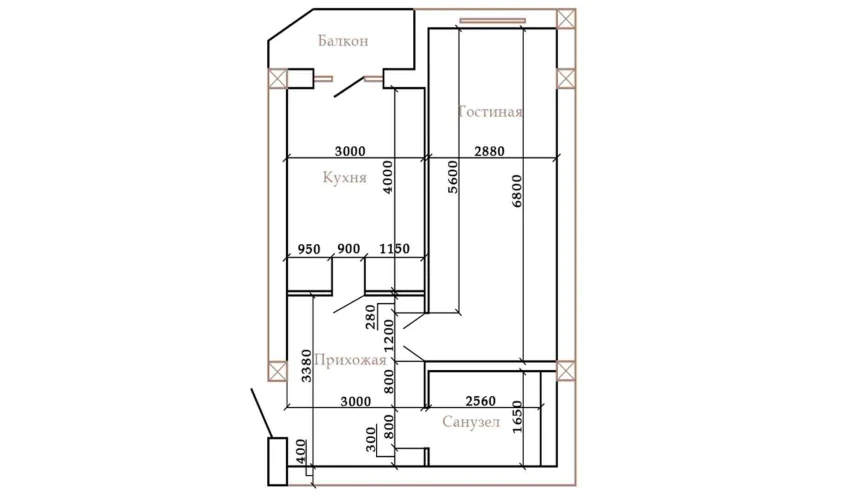 1-xonali xonadon 61 m²  8/10 qavat | AZAMATOV GROUP Turar-joy majmuasi