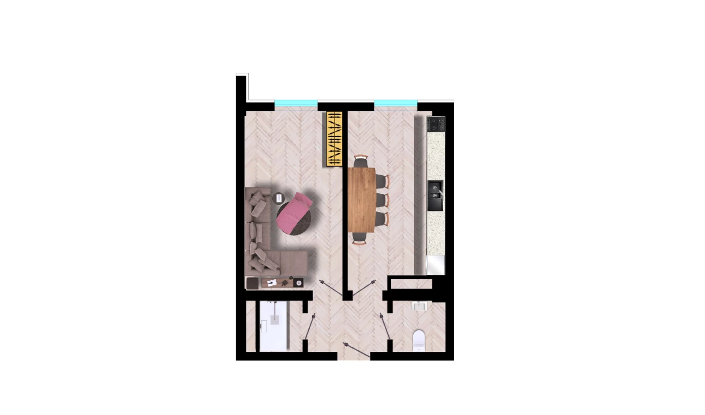1-комн. квартира 40.7 м²  10/10 этаж | Жилой комплекс Ko'kcha Oqtepa