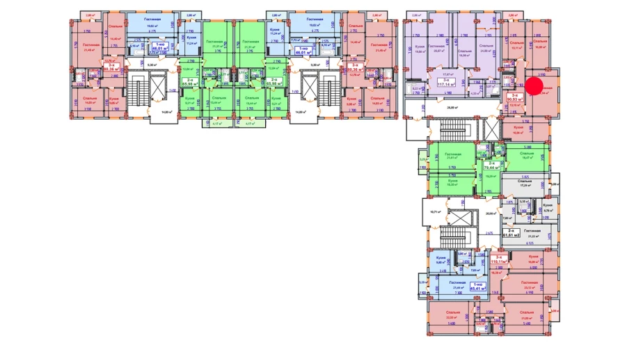 3-комн. квартира 90.93 м²  9/9 этаж | Жилой комплекс SHAYX-UL OLAM