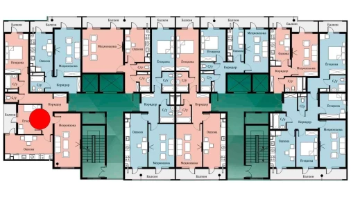 3-xonali xonadon 77.16 m²  16/16 qavat | SOKIN DIYOR Turar-joy majmuasi