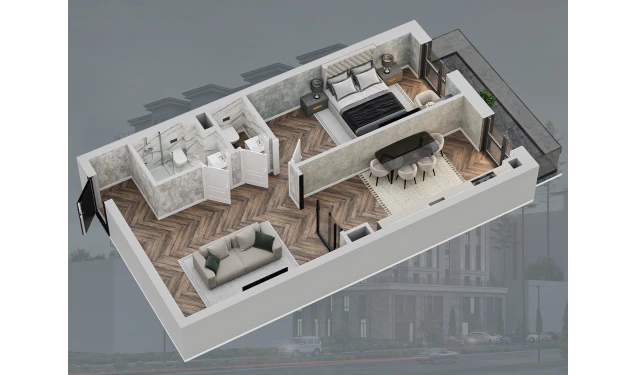 2-комнатная квартира 58.3 м²  11/12 этаж | Жилой комплекс Bunyodobod