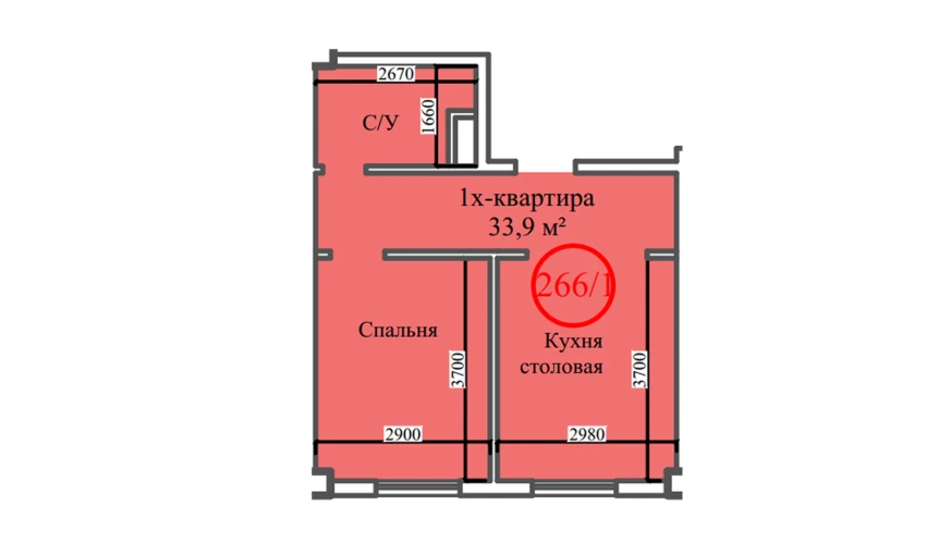 1-комнатная квартира 33.9 м²  11/14 этаж | Жилой комплекс Al-Barakat
