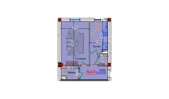 1-xonali xonadon 56.06 m²  3/9 qavat | ZAR ZAMONAVIY UYLAR Turar-joy majmuasi