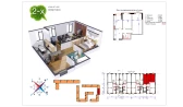 2-xonali xonadon 66.3 m²  4/9 qavat | Uchtepa Avenue Turar-joy majmuasi
