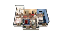 3-комн. квартира 77.63 м²  3/9 этаж | Жилой комплекс MINGCHINOR