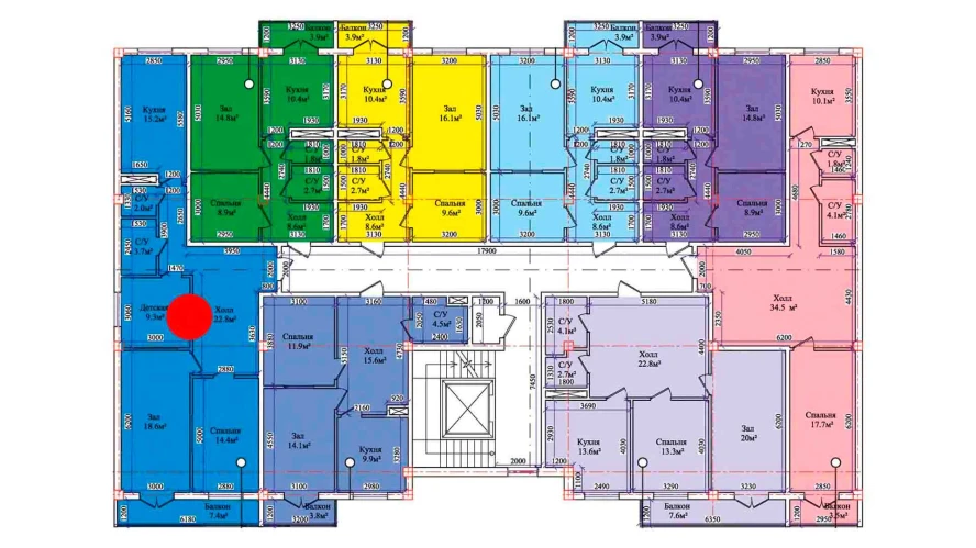 3-комн. квартира 91.4 м²  7/9 этаж | Жилой комплекс CHIRCHIQ CITY