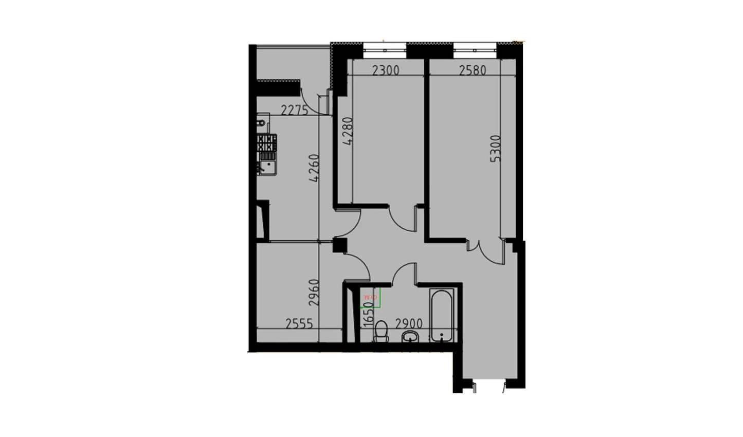 2-комн. квартира 60.35 м²  5/10 этаж | Жилой комплекс YANGIOBOD RESIDENCE