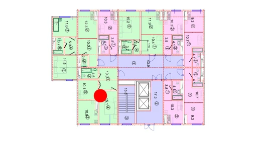 3-xonali xonadon 58.89 m²  12/16 qavat | EKO PARK Turar-joy majmuasi