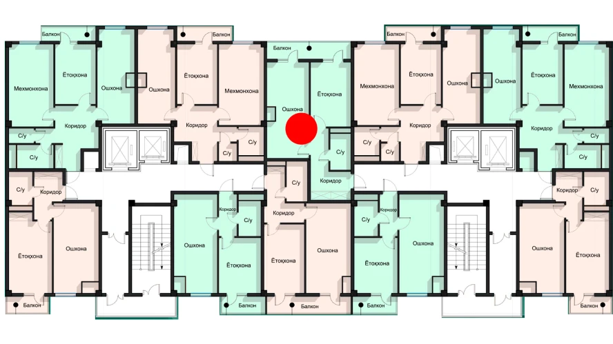 1-xonali xonadon 53.14 m²  6/12 qavat | SPUTNIK AVENUE Turar-joy majmuasi