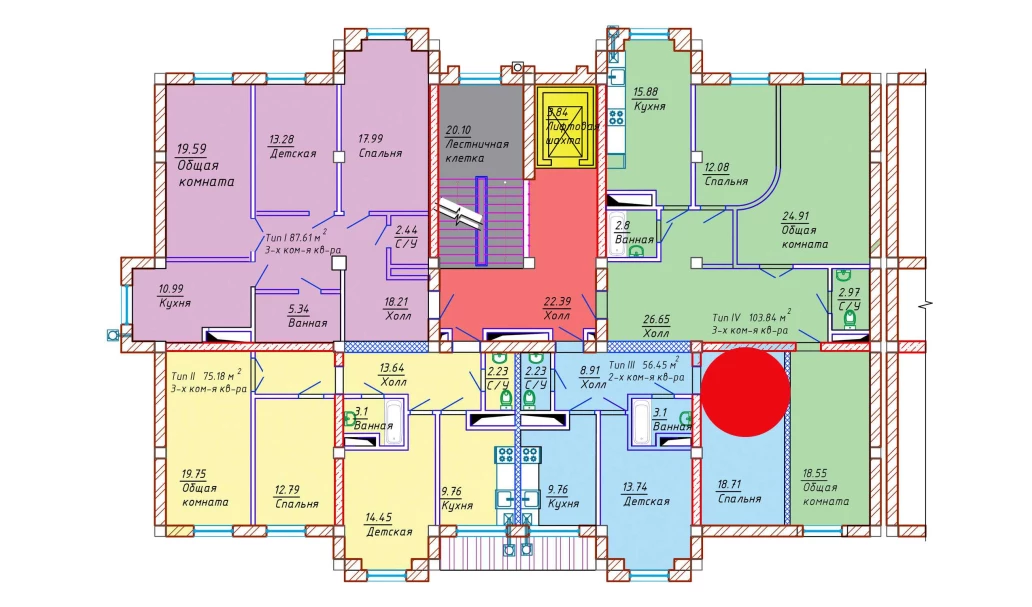 2-комн. квартира 56.45 м²  9/10 этаж | Жилой комплекс Samarqand Park Avenue