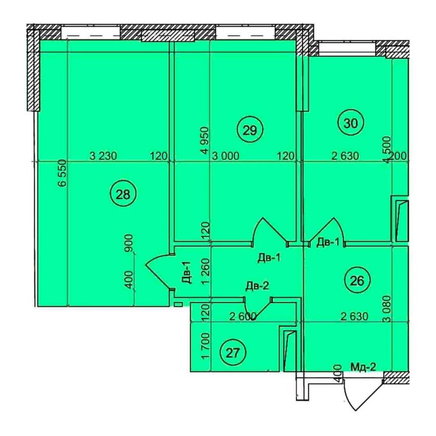 2-xonali xonadon 67.1 m²  8/9 qavat | Uchtepa Avenue Turar-joy majmuasi