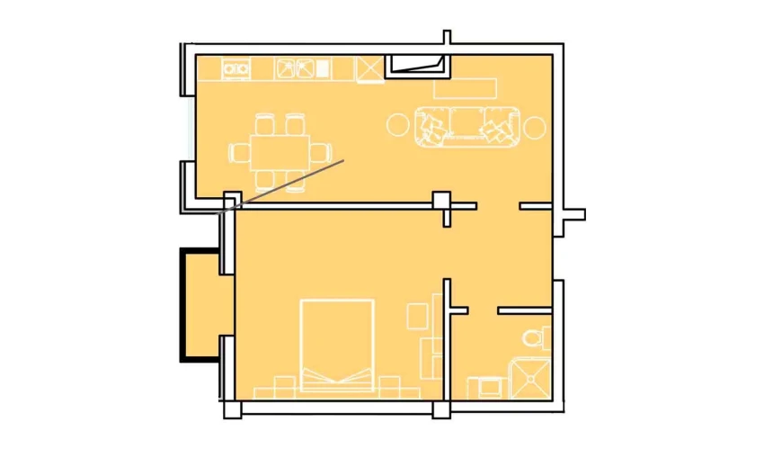 3-xonali xonadon 65.72 m²  7/8 qavat | Ziynat Capital Turar-joy majmuasi