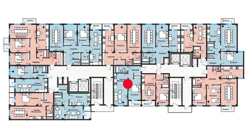 1-xonali xonadon 48.46 m²  9/12 qavat | Zangota City 1 -ETAP Turar-joy majmuasi