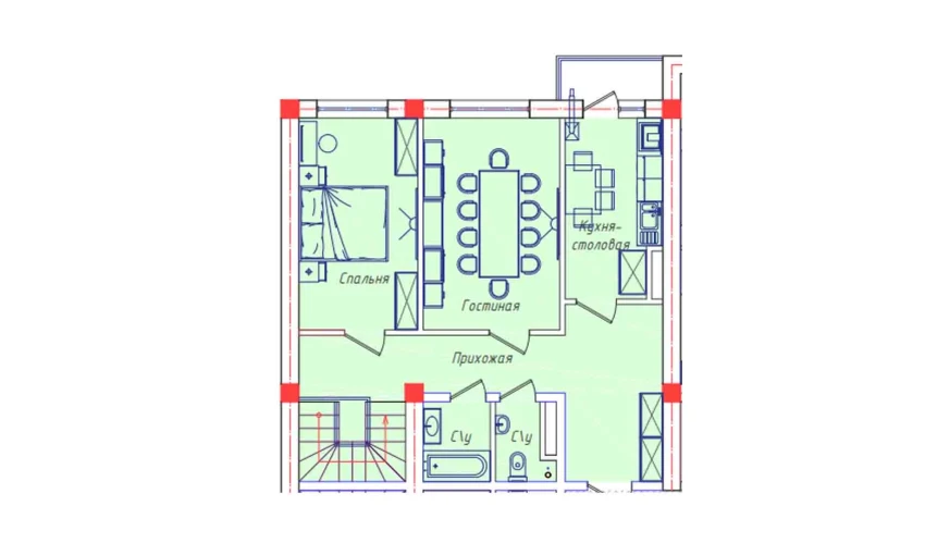 5-xonali xonadon 127.12 m²  7/8 qavat | STAR HOUSE RESIDENCE Turar-joy majmuasi