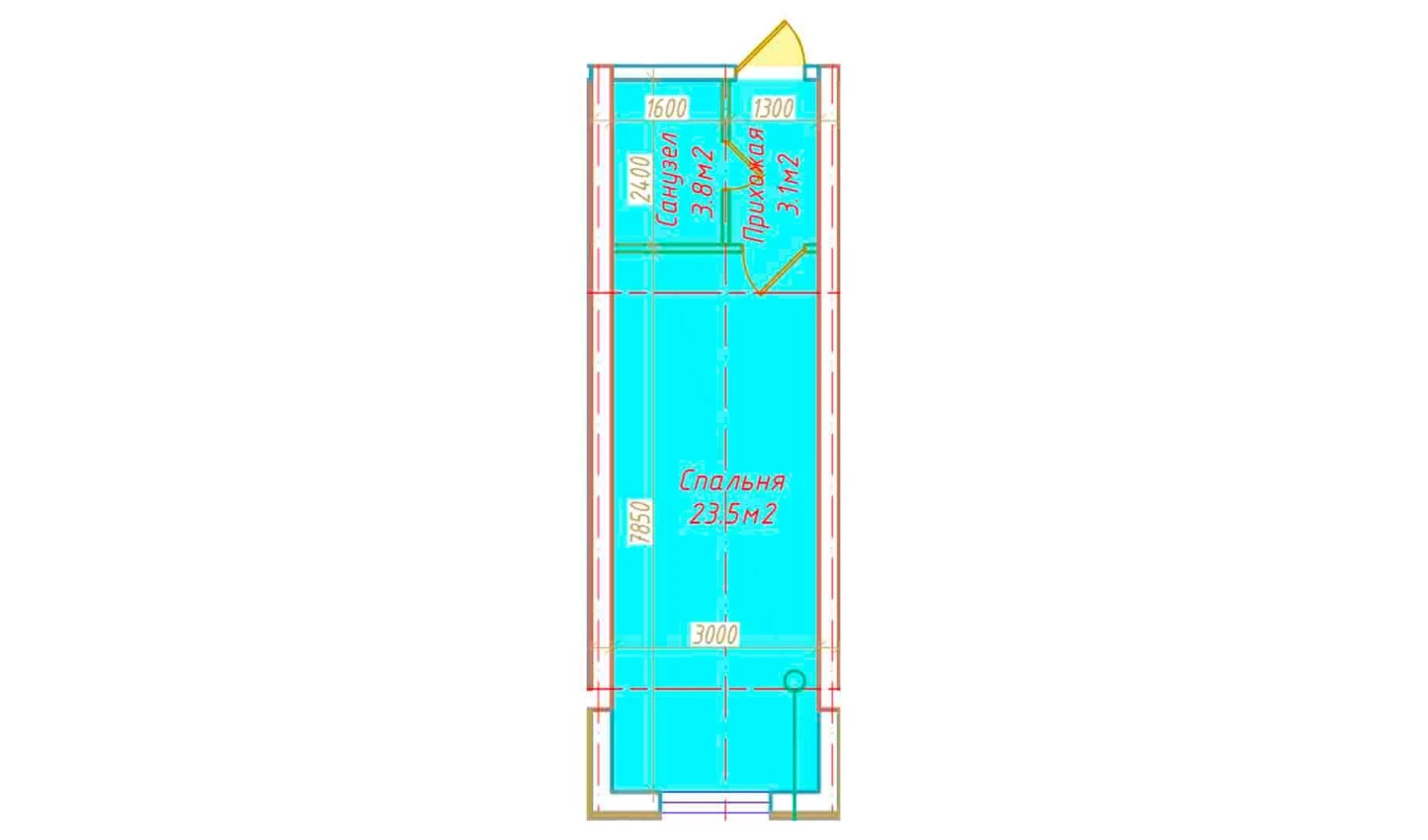 1-комн. квартира 30.4 м² 3/16 этаж | Жилой комплекс DO'MBIROBOD RESIDENCE 1-комн. квартира 30.4 м² 3/16 этаж | Жилой комплекс DO'MBIROBOD RESIDENCE