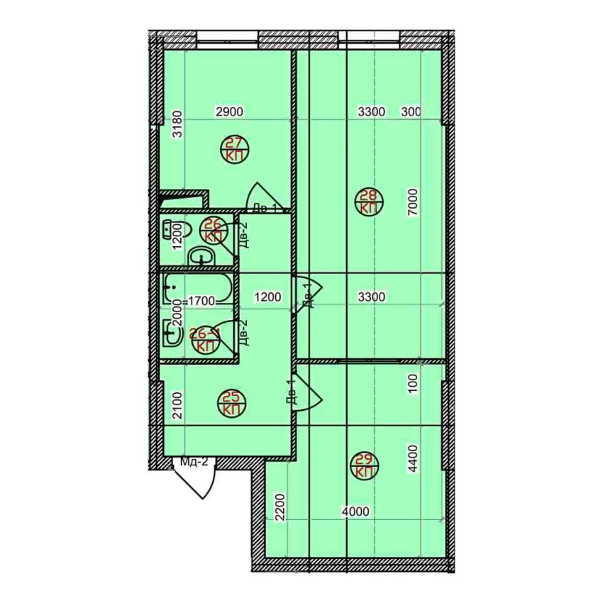 2-комн. квартира 68.5 м²  9/9 этаж | Жилой комплекс Uchtepa Avenue