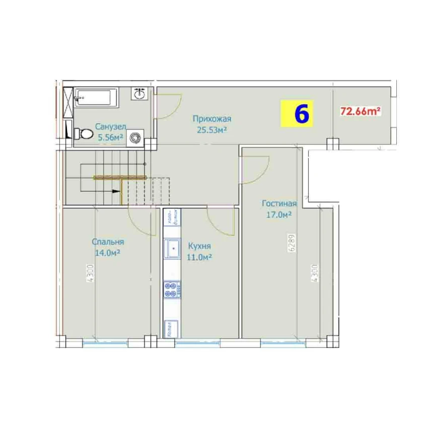 1-xonali xonadon 147.16 m²  1/9 qavat | YANGI AVLOD Turar-joy majmuasi