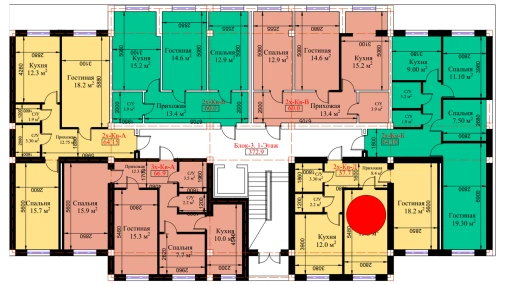 2-xonali xonadon 57.7 m²  1/8 qavat | MUHTASHAM Turar-joy majmuasi