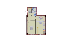 1-комн. квартира 45.29 м²  1/12 этаж | Жилой комплекс SPUTNIK AVENUE