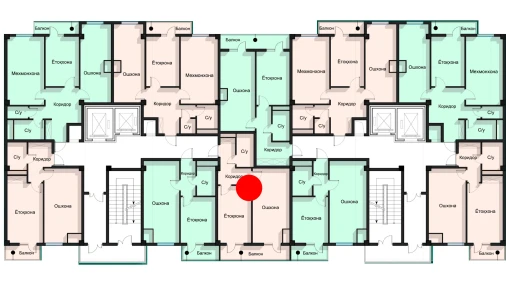 1-xonali xonadon 52.01 m²  10/12 qavat | SPUTNIK AVENUE Turar-joy majmuasi