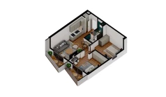 3-комн. квартира 51.59 м² 4/7 этаж | Жилой комплекс TUSHLAR VODIYSI 3-комн. квартира 51.59 м² 4/7 этаж | Жилой комплекс TUSHLAR VODIYSI