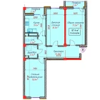 3-xonali xonadon 87.4 m²  3/8 qavat | SOHIL 1 Turar-joy majmuasi