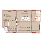 2-комн. квартира 59.28 м²  4/8 этаж | Жилой комплекс CAPITAL AVENUE